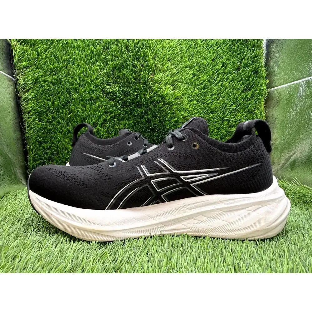Asics Gel-Nimbus 26 1012B601 Athletic Sneaker Women's 9.5 Black Knit Gym Sports